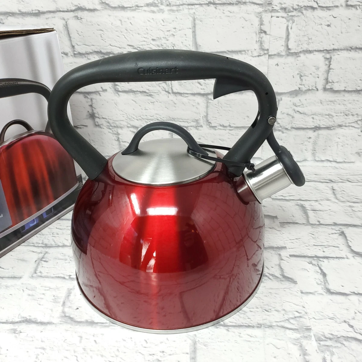 Cuisinart Whistling Tea Kettle in Red Excellent Condition 