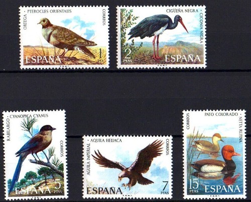 U9676 SPAIN 1973 Iberian Wildlife (III): Birds MNH