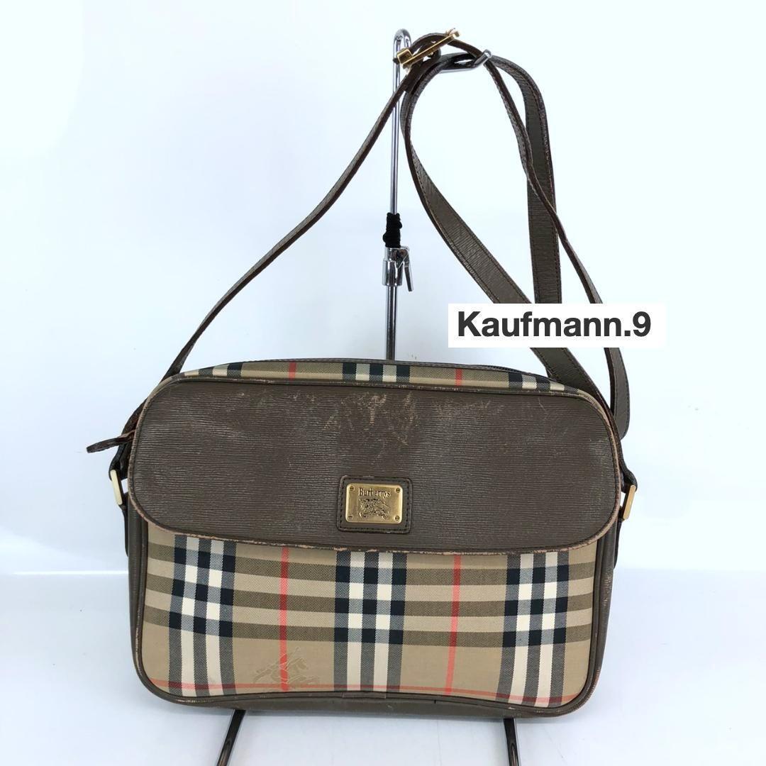 Burberry Shoulder Bag Nova Check Canvas Beige Authentic I0919109