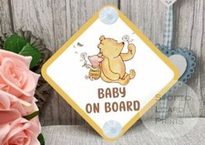 Winnie the Pooh Baby on Board Car Sign - Baby Child on Board -Baby Shower Gift