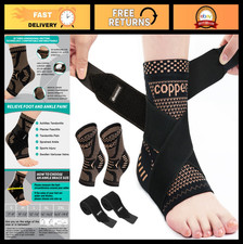 Ankle Brace Compression Sleeve for Sprains, Plantar Fasciitis, Achilles Support