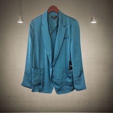 DKNY Turquoise Satin Statement Blazer - Women's Size 6 - NWT