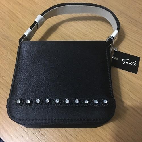 Pochette donna piccola nera raso diamante - Foto 1 di 3
