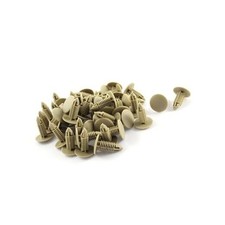 50pcs 6mm Hole Beige Push Plastic Rivets Fastener Door Trim Panel Clip Vehicle