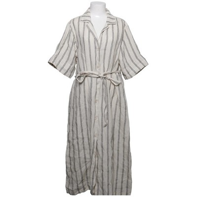 Stories, Maxikleid, Größe: 40/42, MARBELLA LINEN DRESS, Beige/Schwarz #GTD