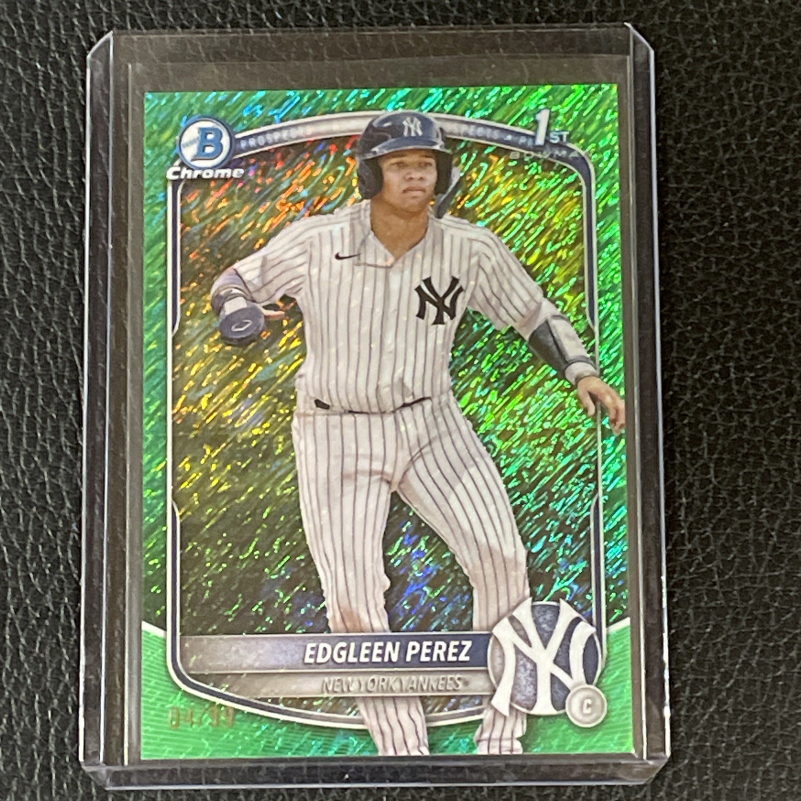 EDGLEEN PEREZ 2025 Bowman Chrome Mojo 1st Green Refractor NY Yankees 4/99