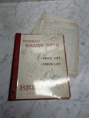REED THREAD ROLLING TOOLS PRICE LIST STOCK PARTS SALES CATALOG REFERENCE