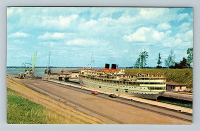 #ad Large Great Lakes Cruise Streamer St Lawrence Seaway Lock Vintage Postcard $0.99