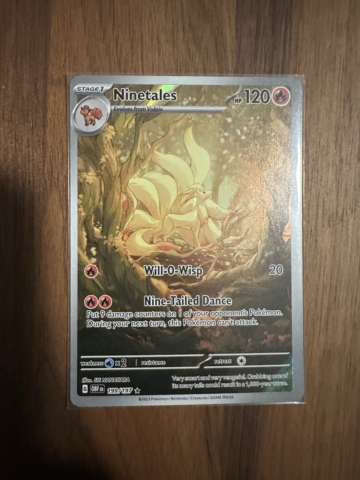 Ninetails 199/197 Obsidian Flames Holo Full Art IR Illustration Rare