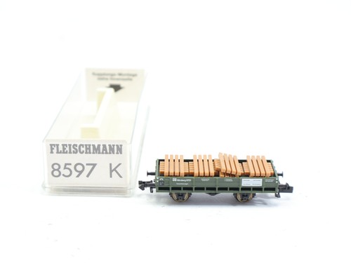 Fleischmann N 8597 K Güterwagen Kranschutzwagen beladen 6721 DB Nürnberg | Condition: Gebraucht