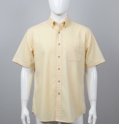L.L. Bean Men's Large Wrinkle-Resistant Short Sleeve Button Down - Yellow