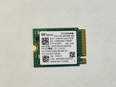 512GB NVMe SSD M.2 2230 SK hynix BC511 PCIe Gen3 - Good Health - Free ShipnTrack