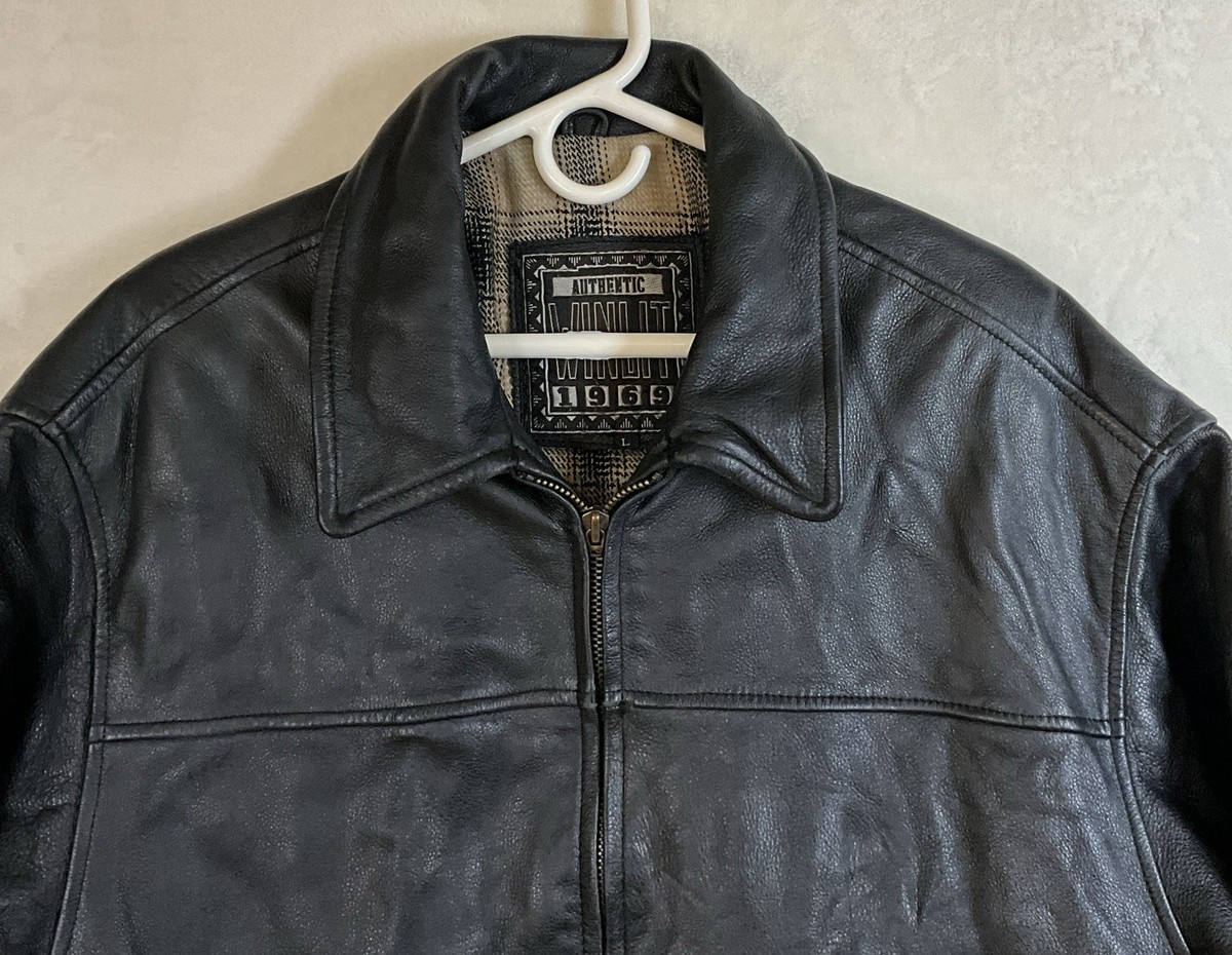 Authentic WINLIT 1969 Bomber/Biker Style Leather Jacket Size Large