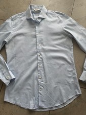 SUIT SUPPLY Testa Italy Egyptian Cotton Slim Dress Shirt 42-7 16 1/2L DEFECTS