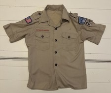 Boy Scouts Uniform Shirt Size 6 Tan Short Sleeve BSA Official Made in USA