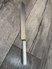 VTG Sheffield England Bride Cake/Bread Knife Stainless White Handle 12"