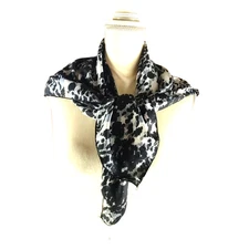 Sterling Kreek Women's Scarf Square 32" X 32" Black Gray White Splatter Artistic