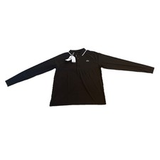 Lacoste Sport Polo Shirt Mens Black Stretch Logo Tennis Golf Performance New 