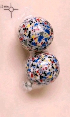 NOS IKEA Enorm 33 Multi-color Round Drawer Cabinet Knob Pull Made in SWEDEN 2 pk