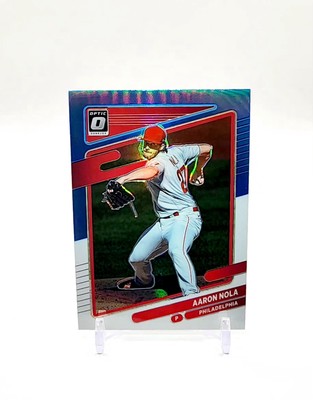 2021 Panini Donruss Optic Aaron Nola Carolina Blue Prizm No. 129