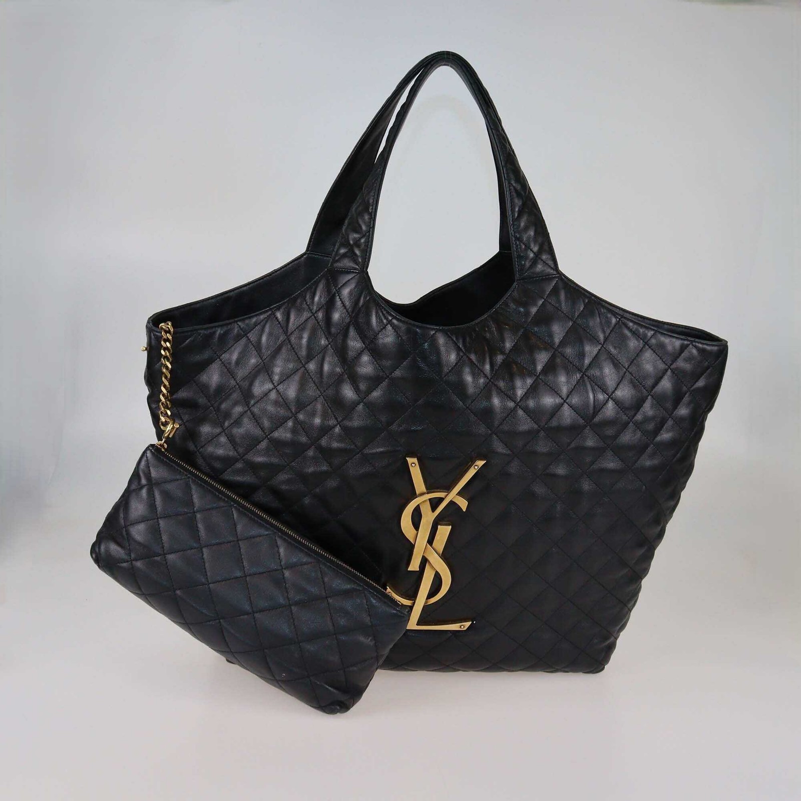 Borsa shopping Saint Laurent nera trapuntata maxi ICare