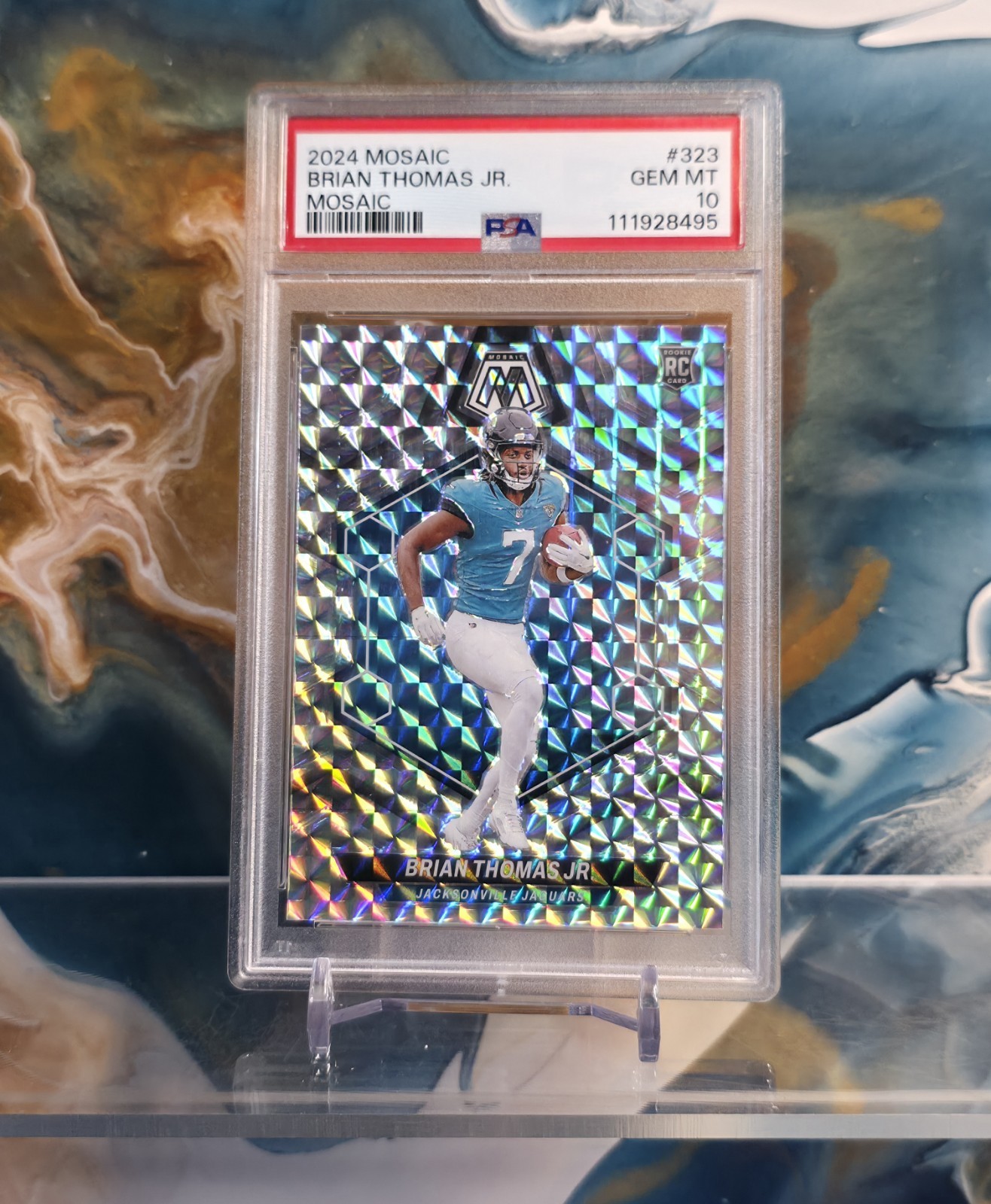 2024 Panini Mosaic - Brian Thomas Jr. #323 Silver Prizm PSA 10 (RC)