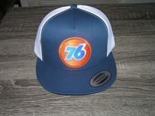 Union 76 Gas Patch on Trucker Hat Yupoong Classic 6006 Snapback Navy/White