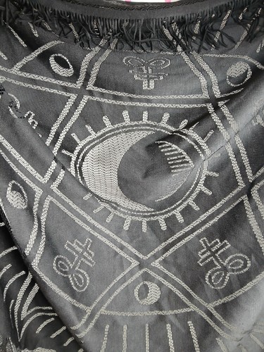 Rare Spirit Halloween Occult Tablecloth Magic Altar Cloth Alchemy 51x49