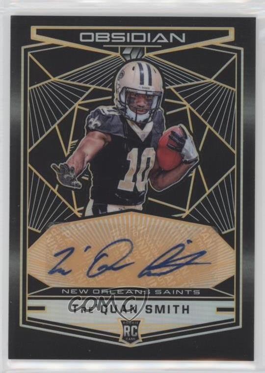 Tre'Quan Smith Panini Obsidian Rookie Autographs #RKATS Orange Electric Etch