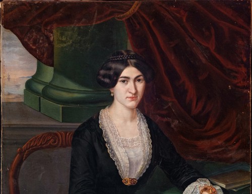 Fine 19th Century Oil Portrait Painting Of A Wealthy Lady, French Antique Art - Picture 2 of 16