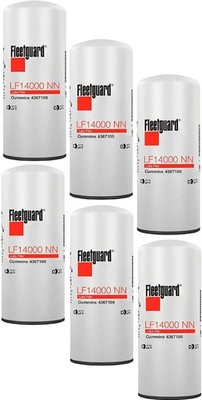 6 Pack Fleetguard LF14000NN Oil Filter Cummins ISX 4367100 NEW USA