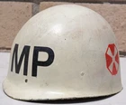 VIETNAM WAR VINTAGE US M1 HELMET LINER MP MILITARY POLICE ODD REVERSED US STAMP
