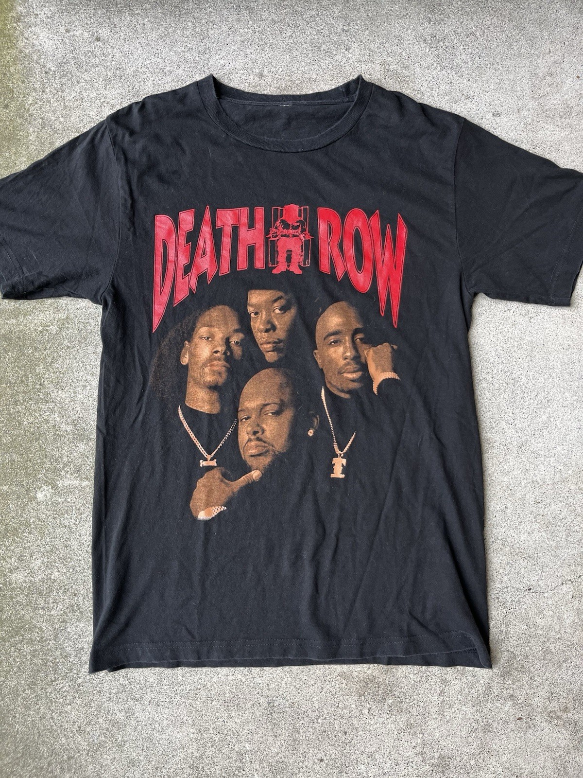 FILA Maglietta Vintage Death Row Records Rap Tupac Snoop Dogg Dr Dre Small