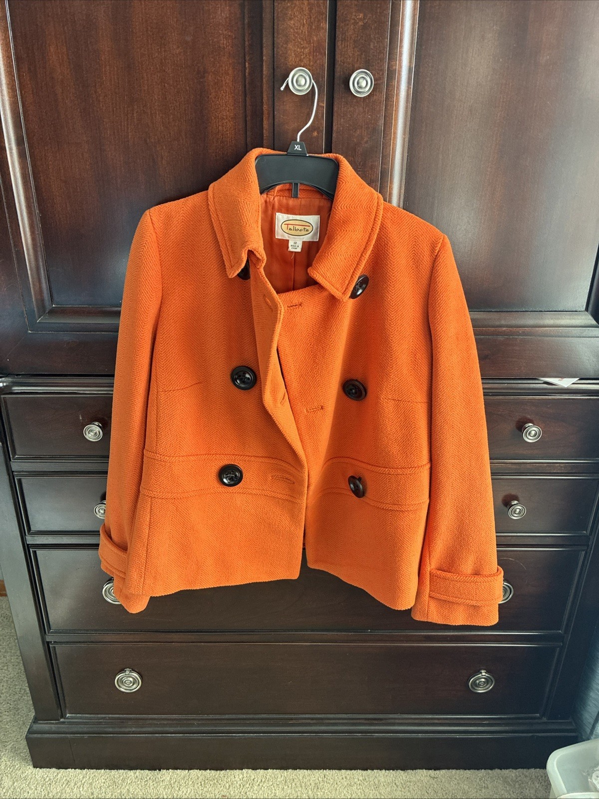 Talbots Orange Wool Basic Jacket Size 12 With Ove… - image 1