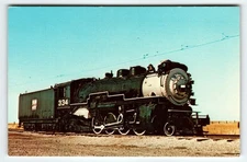 Western Pacific 334 Steam Locomotive Rio Vista CA Photochrome Postcard