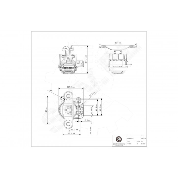 Support moteur droit Ford Mondeo III pour éliminer les vibrations du volant et claquements