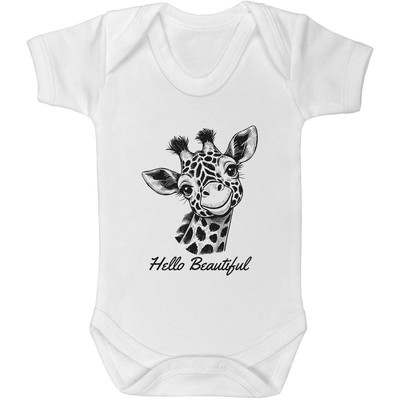 'Hello Beautiful Giraffe' Baby Grows / Bodysuits (GR051665)