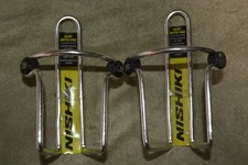 NEW SET (2) Nishiki Bike Water Bottle Cage Aluminum Silver In New Good Condition
