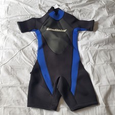 Gladiator Shorty Wetsuit Size 8 Kids Youth Black Blue Neoprene Springsuit
