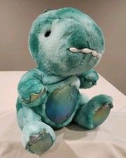 FAO Schwarz 12" Glow Brights LED With Sound Green Dinosaur Toy Plush Animal