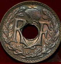 Uncirculated Great Color 1917 France 5 Centimes Foreign Coin