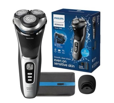 Philips Norelco Shaver 3900 Series, Wet and Dry Electric Shaver, P-Cap, Travel 