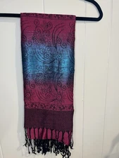 pashmina scarf wrap shawl Pink/blue Colors