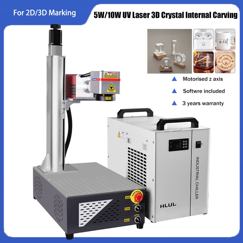 5W/10W 355nm UV Laser Marking Machine 2D Flat & 3D Crystal Internal Carving US