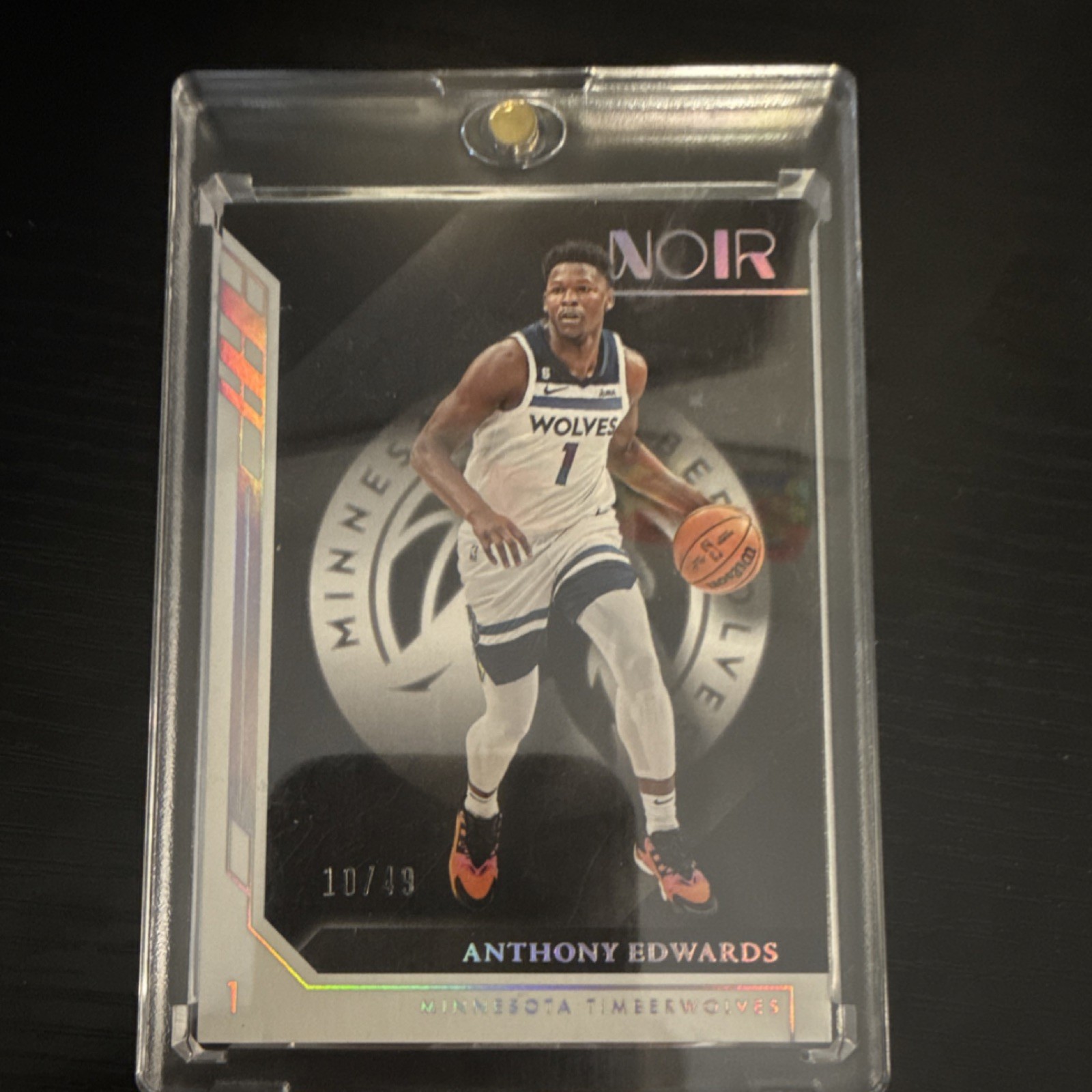 Panini 2022-23 Noir Icon Anthony Edwards #132 Holo Silver /49 Timberwolves