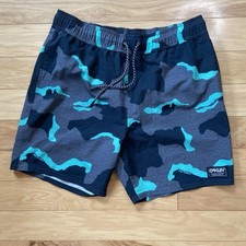 Oakley Hydrolix Swim Shorts Mens Sz S Gray Camo Trunks 6.5" Inseam