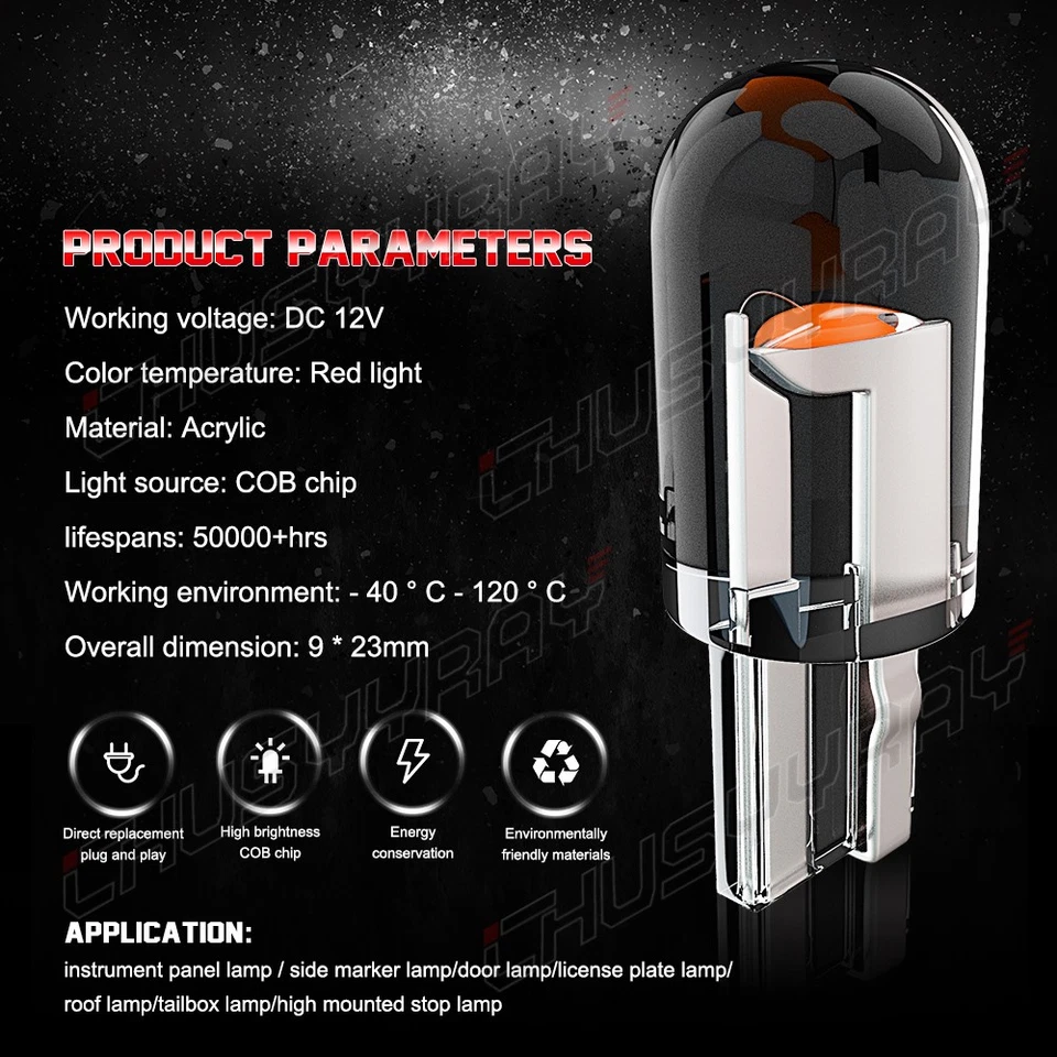 Red For Oldsmobile Olds 78 88 Cutlass Gauge Cluster LED Dashboard Bulbs - Image 3 of 4