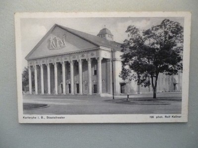 Postcard Karlsruhe i.B. State Theatre (Photo: Rolf Kellner)