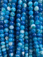 300 Pcs Rare Tibetan Blue Natural Agate Dzi 6mm Round Beads