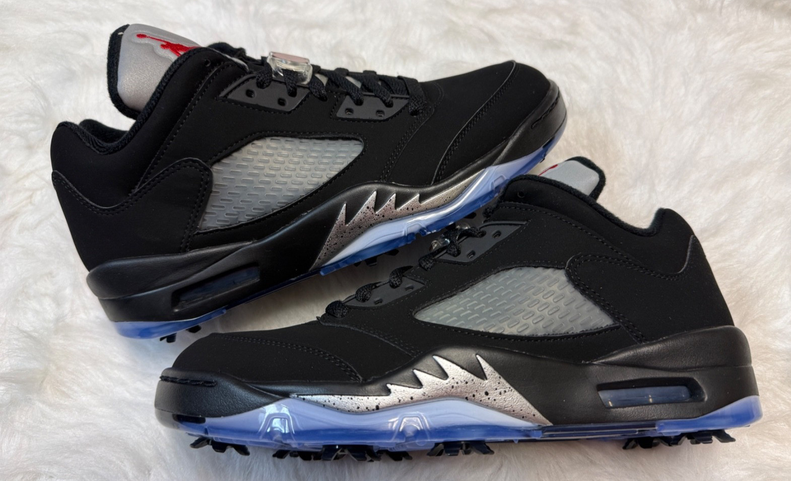 Nike Jordan 5 Retro Low Black Metallic Men's Size 9 Golf Sho